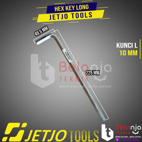 JETJO TOOLS Hex Key Long Metric 10MM Kunci L Panjang 10 MM CRV Kunci L