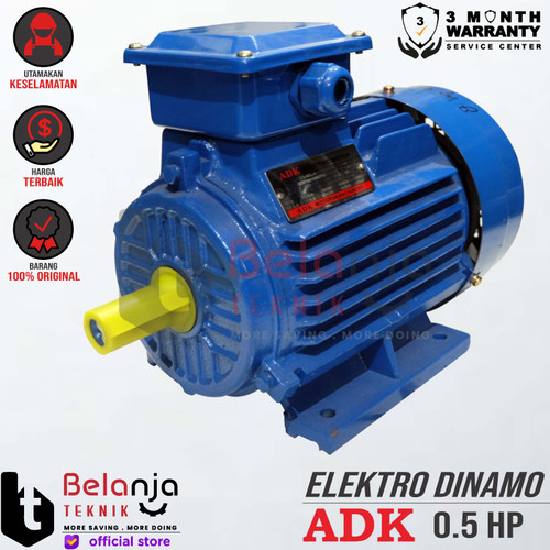 ADK Mesin Penggerak Dinamo Electro Motor 0.5 HP 1 Phase 4 Pole 1400RPM