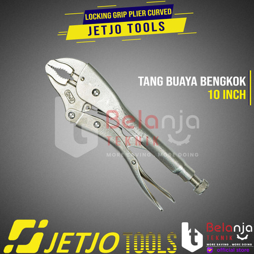 JETJO TOOLS Tang Jepit Buaya Bengkok 10" Inch Locking Pliers Curved