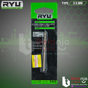 Ryu HSS Cobalt Drill Bit 3.5 MM Mata Bor HSS Stainless Besi Aluminium