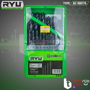 Ryu Drill Bit HSS PRO Set 25 Pcs Mata Bor Besi Kayu Set 1-13 MM 25 Pcs