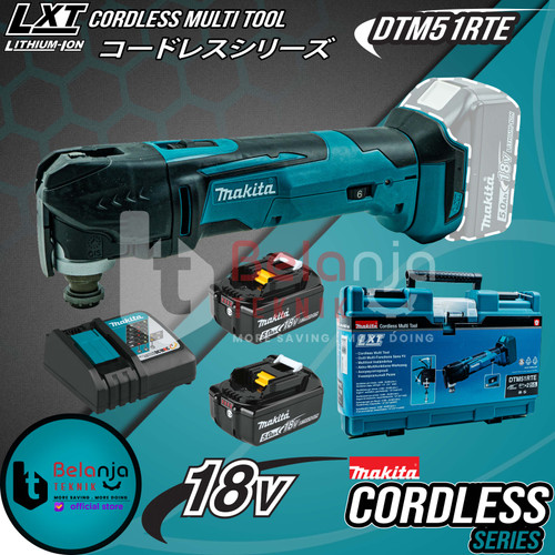 Makita Multi Tool Cordless DTM51RTE Mesin Oskilasi Gerinda Baterai 18V