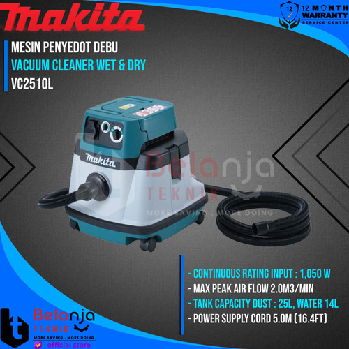 Makita Mesin Penyedot Debu VC2510L Vacuum Cleaner Wet & Dry VC 2510 L