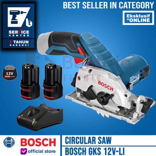 Bosch Mesin Potong Circular Saw Cordless GKS 12V SET 2 Baterai Charger