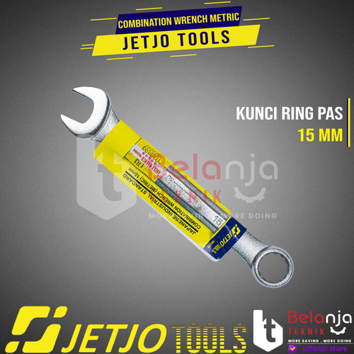 JETJO TOOLS Combination Wrench Metric 15 MM Kunci Ring Pas 15mm CRV