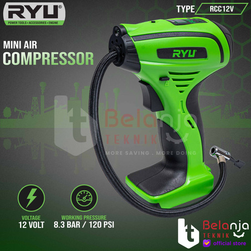 Ryu Mini Air Compressor DC RCC 12 V Pompa Angin Ban Mini Udara RCC12V