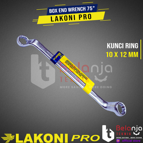 LAKONI PRO Box End Wrench 75° Kunci Ring Sunk Panel 10 X 12MM CRV