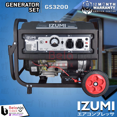 Izumi Genset Bensin GS3200 Generator Set Listrik 2000 Watt GS 3200