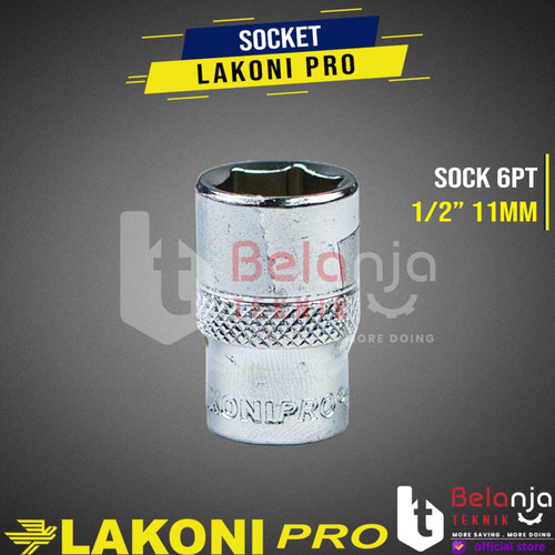 LAKONI PRO Socket 1/2 Inch DR 6PT 11MM Mata Kunci Shock 11 MM Sok 1/2"