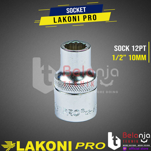 LAKONI PRO Socket 1/2 Inch DR 6PT 9MM Mata Kunci Shock 9 MM Sok 1/2