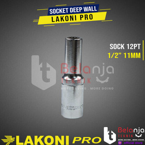 LAKONI PRO Socket Deep Wall 1/2" DR 12 PT Mata Kunci Sok Panjang 11MM