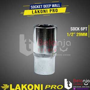 LAKONI PRO Socket Deep Wall 1/2" DR 6 PT Mata Kunci Sok Panjang 29MM