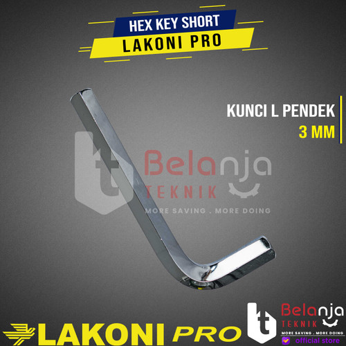 LAKONI PRO Hex Key Short Metric 3 MM Kunci L pendek 3MM CRV