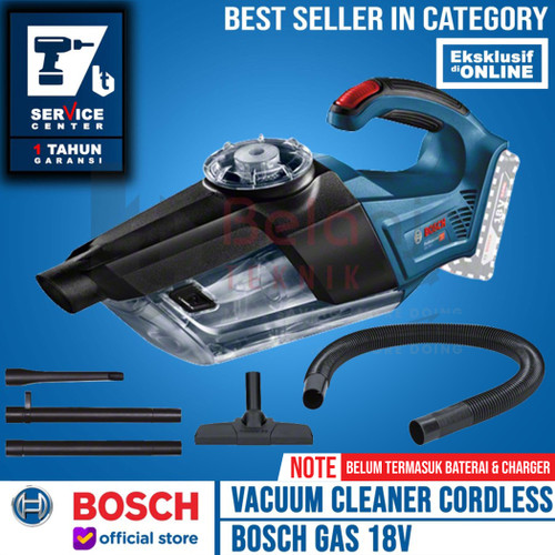 Bosch Vacuum Cleaners Cordless GAS 18V-1 Li SOLO Mesin Sedot Debu Dry