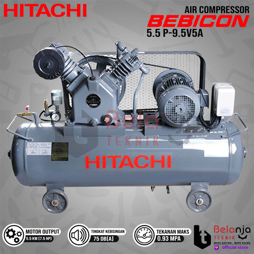 HITACHI Air Compressor Bebicon 5.5 P-9.5V5A 7.5 HP Kompresor Angin