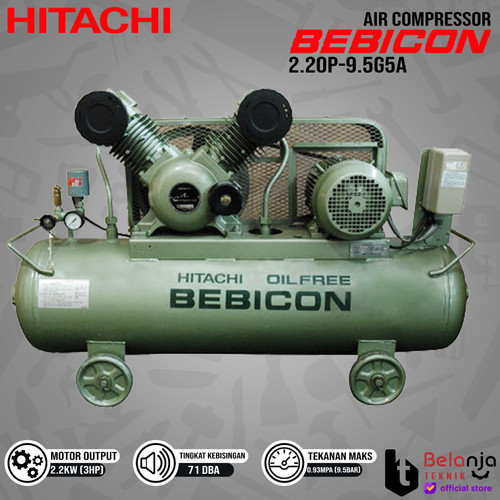 HITACHI Air Compressor Bebicon 2.2OP-9.5G5A 3 HP Kompresor Angin 3HP