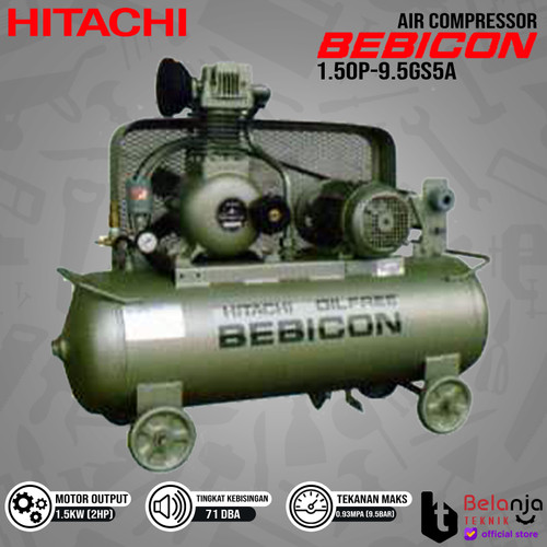 HITACHI Air Compressor Bebicon 1.5OP-9.5GS5A 2 HP Kompresor Angin 2HP