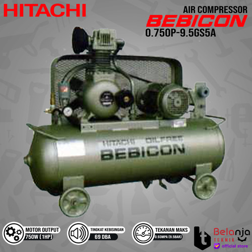 HITACHI Air Compressor Bebicon 0.75 P-9.5VS5A 1 HP Kompresor Angin 1HP