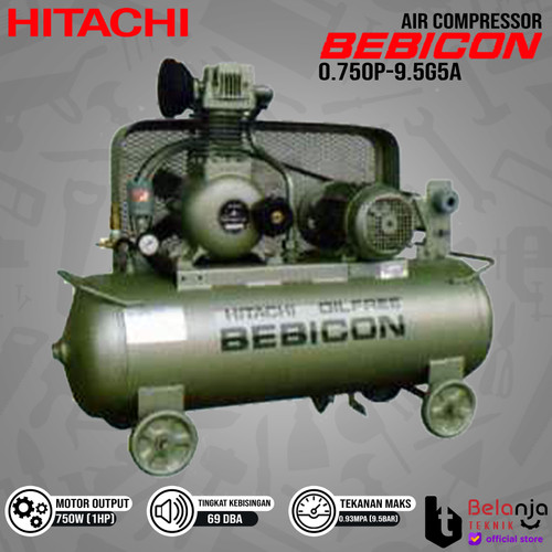 HITACHI Air Compressor Bebicon 0.75OP-9.5V5A 1 HP Kompresor Angin 1HP