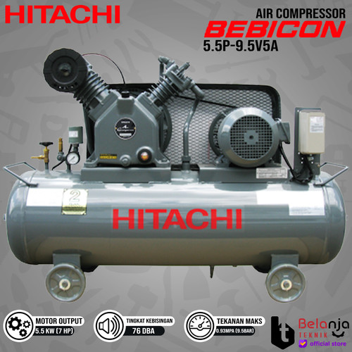 HITACHI Air Compressor Bebicon 5.5P-9.5V5A 7.5 HP Kompresor Angin