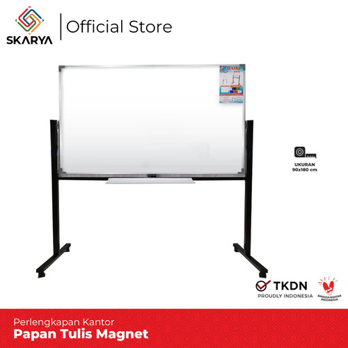 Papan Tulis Whiteboard Magnetic 90 x 180 SIngle Face (Baru)