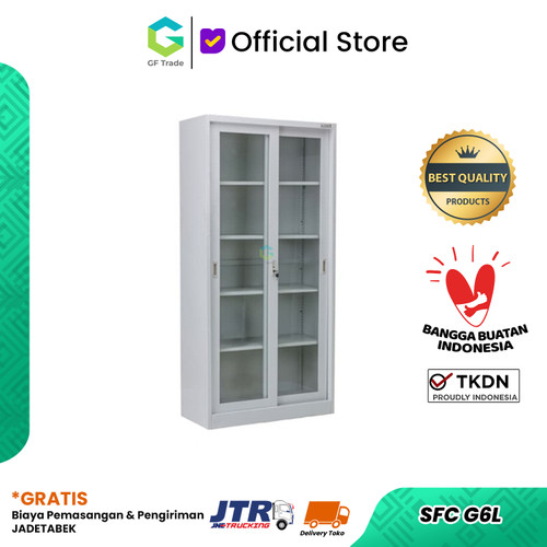 Lemari Arsip Lemari Besi Filling Cabinet Pintu Kaca SFC-G6-L (Baru)