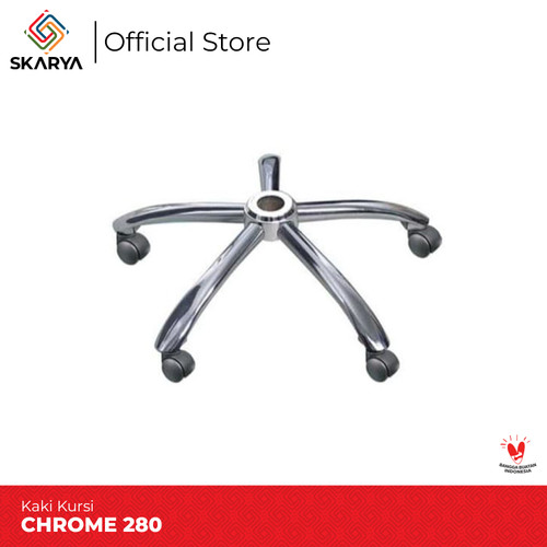 Kaki Kursi Kantor Besi Chrome 280 Termasuk Roda (Baru)