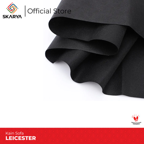 Kain Sofa Kain Jok Kursi Leicester Hitam (Baru)