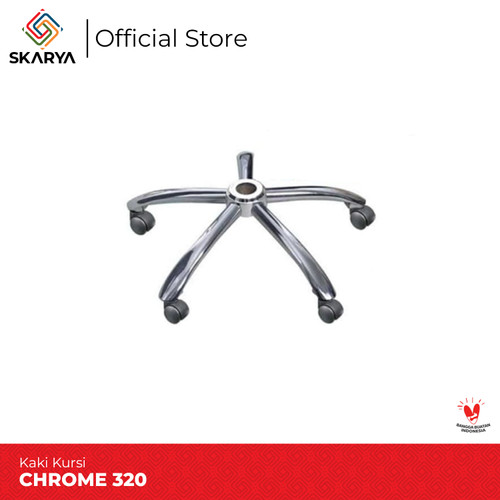 Kaki Kursi Kantor Besi Chrome 320 Termasuk Roda (Baru)