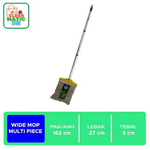 WIDE MOP MULTI PIECE - Alat Pel Lantai Dengan Tongkat 3 Bagian Ringan