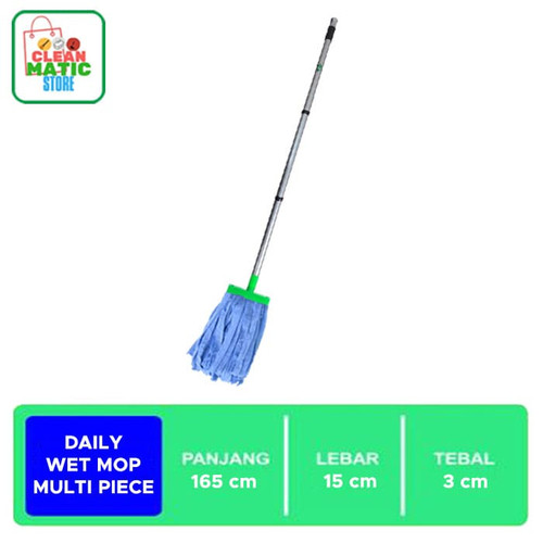 DAILY WET MOP MULTI PIECE - Alat Pel Lantai Dengan Tongkat 3 Bagian