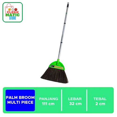 PALM BROOM MULTI PIECE - Sapu Dengan Tongkat 3 Bagian Besi Ringan