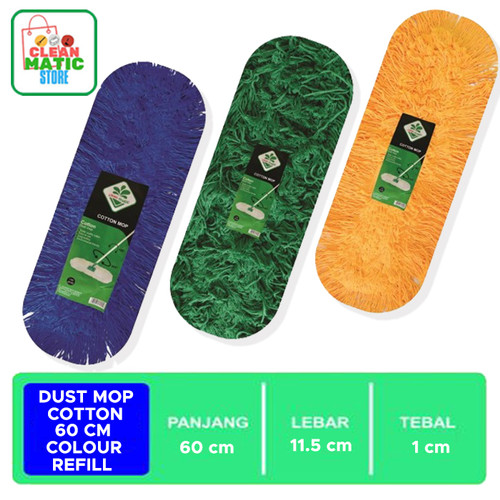 Clean Matic - Isi Ulang Dust Mop Cotton 60 CM Colour (Refill)