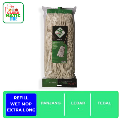 Clean Matic - Isi Ulang Mop Ekstra Panjang (Wet Mop Extra Long Refill)