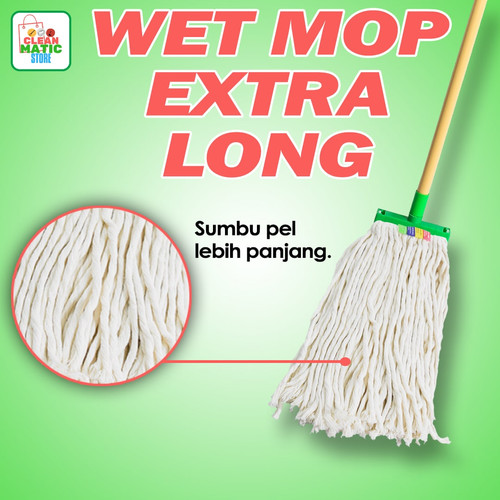 Clean Matic - Alat Pel Mop Ekstra Panjang (Wet Mop Extra Long)