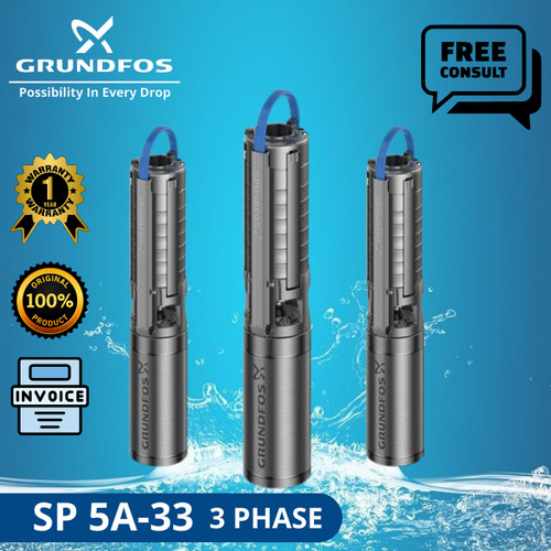 POMPA AIR SUBMERSIBLE GRUNDFOS SP 5A-33 3 PHASE + CTK