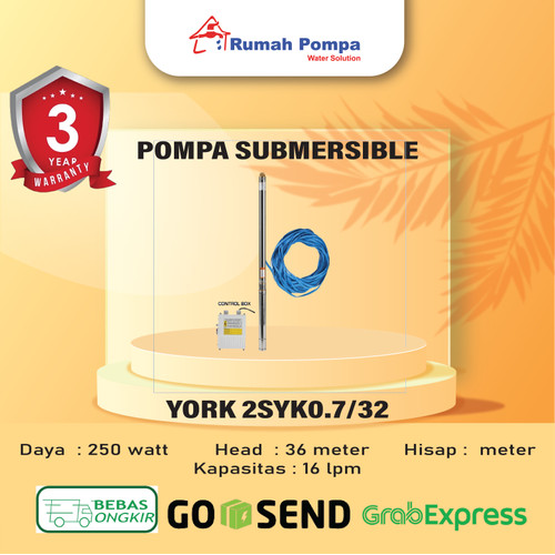 Submersible 2 Inc York 2SYK0.7-32 + Kabel 0.33 HP