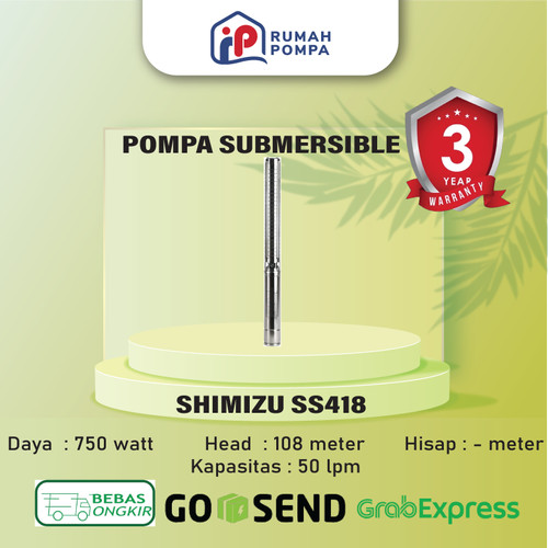 Pompa Submersible Stainless Shimizu SS418 BIT 1 HP