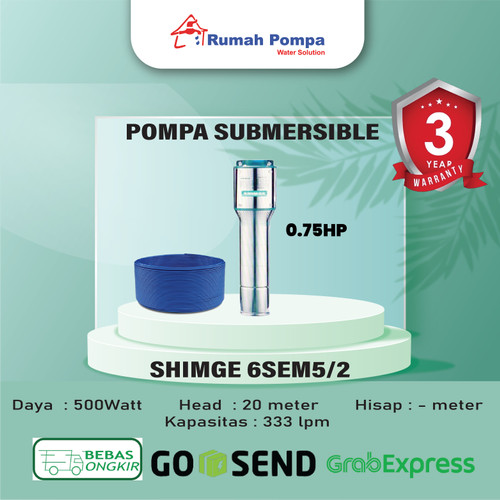 Pompa Submersible Irigasi Shimge 6SEM5/2 +Kabel