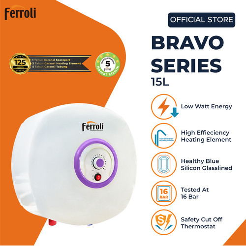 Water Heater Listrik Ferroli Bravo 15 Liter Low Watt