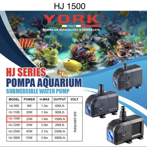 Pompa Aquarium York HJ Series 600-3000