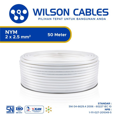 Kabel Listrik Tembaga / NYM 2 X 2.5 mm2 / 1 Meter | Wilson Cable