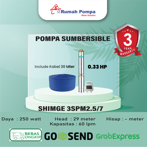 Pompa Submersible 3 Inc SHIMGE 3SPM2,5/7 + Kabel 30 M