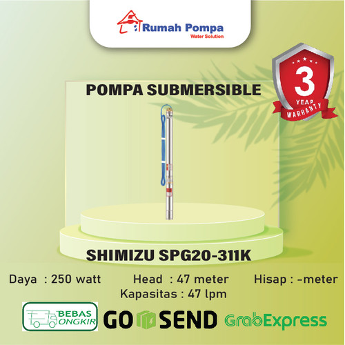 Pompa Submersible Shimizu SPG 20-311 BIT 0.33 Hp