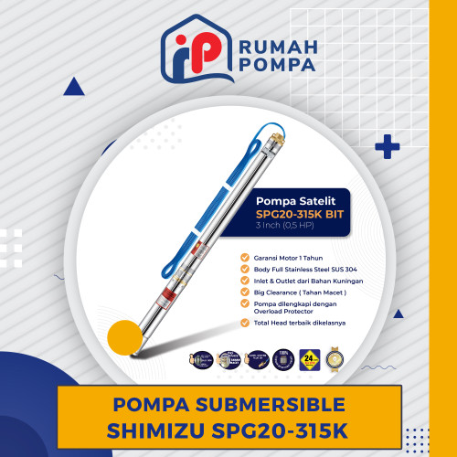 POMPA AIR SUBMERSIBLE 0.5 HP SHIMIZU SP 315 K ORIGINAL MURAH