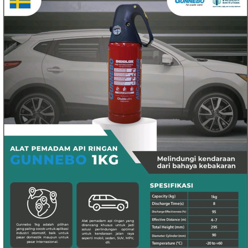 APAR ALAT PEMADAM API GUNNEBO POWDER 1KG .BUAT DI MOBIL DLL. BAGUS.