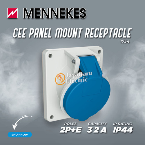 MENNEKES Panel Mount Socket Receptacle 2P+E / 3 Pin 32A IP44