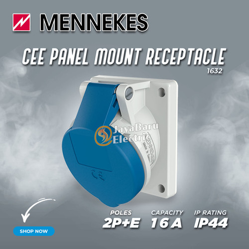 MENNEKES Panel Mount Socket Receptacle 2P+E / 3 Pin 16A IP44