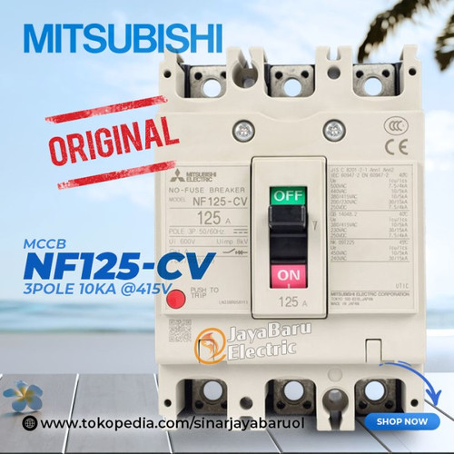 MCCB NFB Mitsubishi NF125-CV NF125CV 3P 80A 100A 125A