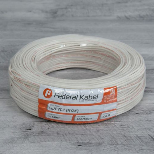 Kabel Listrik Serabut FEDERAL KABEL NYAF 1x1 100m Roll